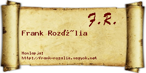 Frank Rozália névjegykártya